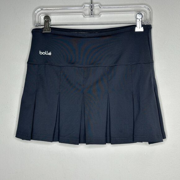 Bolle Jet Black Tennis Pickleball Pleated Skirt or Skort Built in Shorts S - Picture 1 of 9
